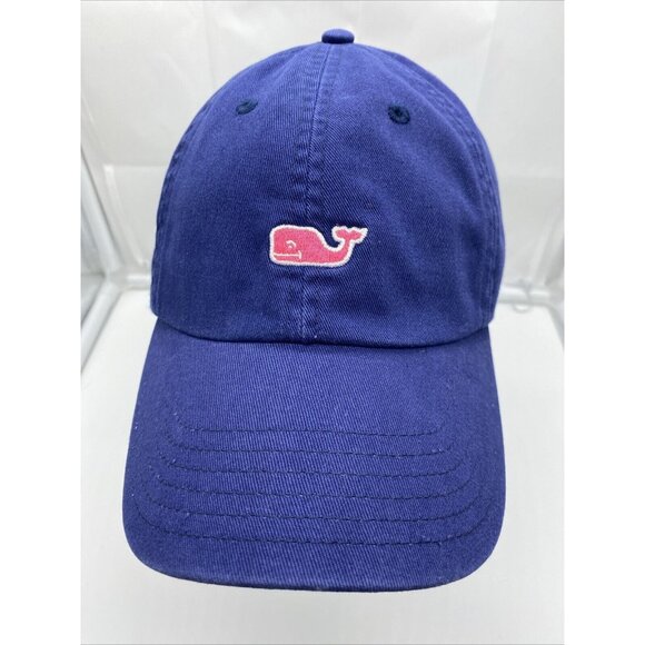 Vineyard Vines Blue Baseball Hat Cap Pink Whale Adjustable Strap